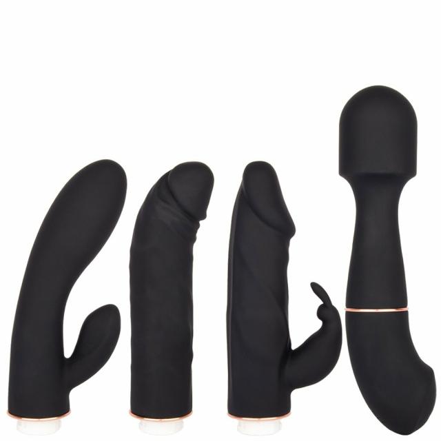 4-Play 10 Function Interchangeable Vibrator Kit Massage Wand Vibrators