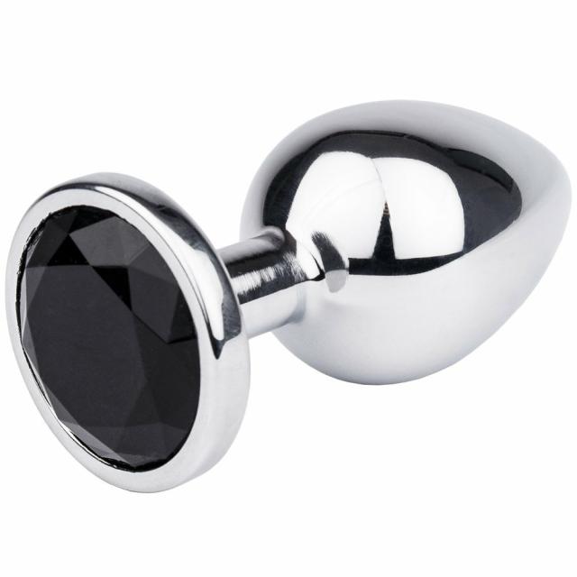 Bejewelled Black Metal Butt Plug – 2.5, 3 Or 3.5 Inch Butt Plugs