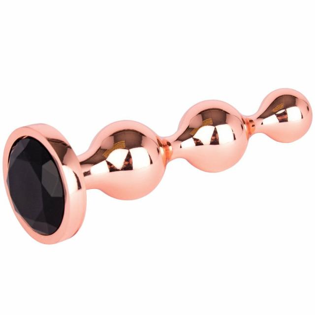 Bejewelled Rose Gold Steel Beaded Butt Plug – 4, 4.5 Or 5 Inch Anal Toys