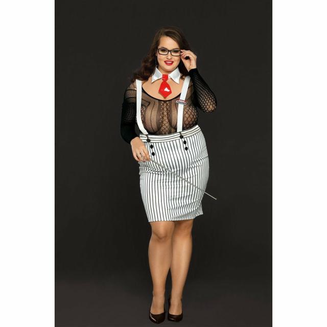 Belle Plus Size Dirty Detention 4 Piece Costume Lingerie & Underwear