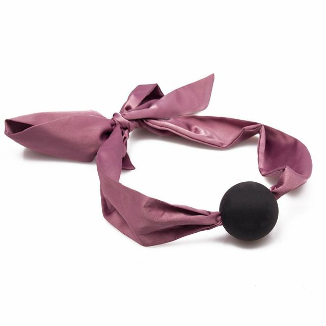 Bind & Blush Pink Satin Ribbon Tie Ball Gag Ball Gags & Mouth Gags