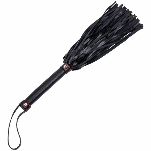 Black Contrast Stitch Faux Leather Flogger – 15.5 Inch Bondage & Fetish