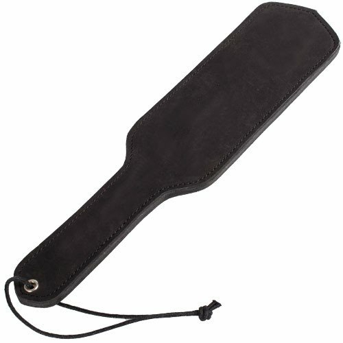 Black Nubuck Leather Spanking Paddle – 13 Inch Bondage & Fetish