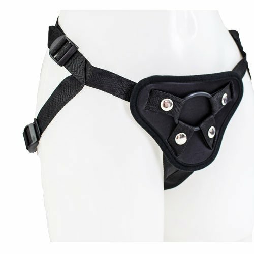 Black Satin Strap-On Harness Sex Toys