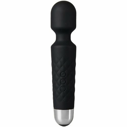 Black Silicone 20 Function Rechargeable Wand Vibrator Massage Wand Vibrators