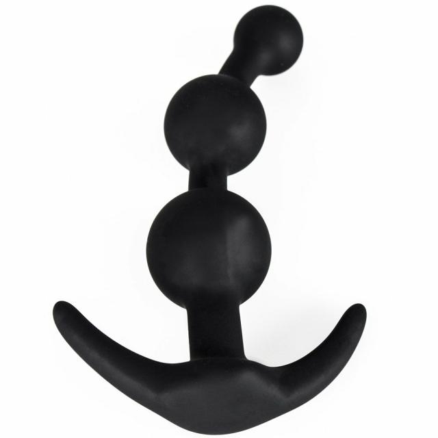 Black Silicone Anchor Anal Beads – 5 Inch Butt Plugs