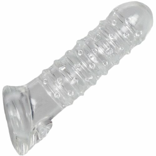 Clear Textured Cock Sleeve With Ball Strap Cock Sleeves