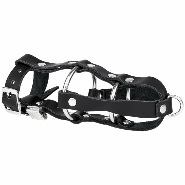 Cock Block Leather Padlocked Chastity Cage Bondage & Fetish