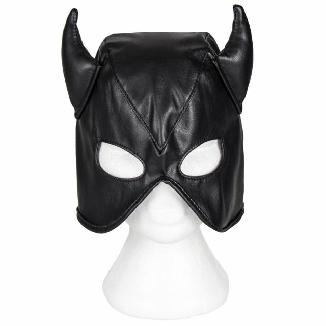 Devilish Black Faux Leather Gimp Mask Blindfolds, Hoods & Masks