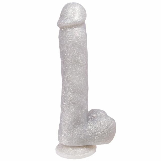 Disco Balls Silver Glitter Suction Dildo – 9 Inch Dildos