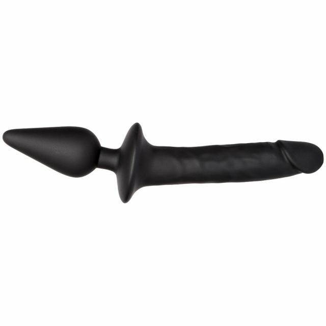 Double Whammy Black Silicone Butt Plug & Dildo Duo Anal Toys