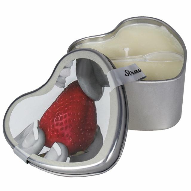 Earthly Body Strawberry Edible Massage Candle – 113G Sex Aids For Couples