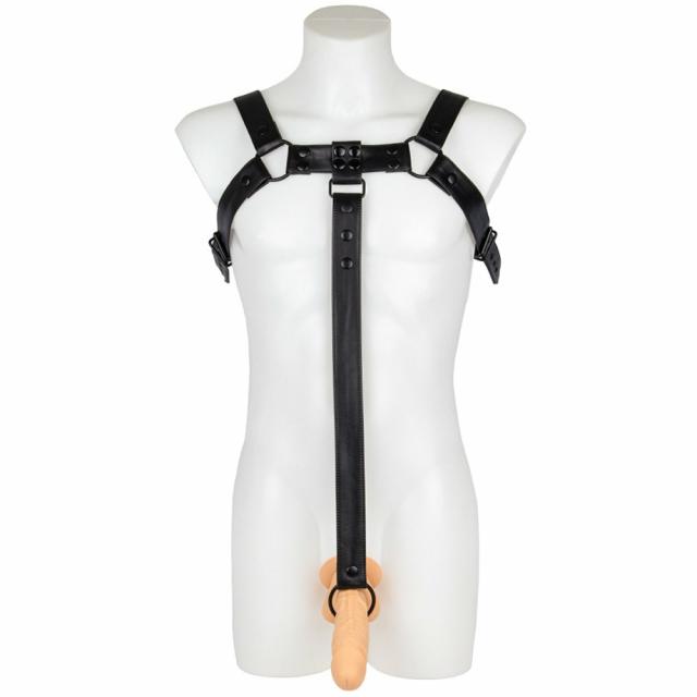 Edge Men’S Triple Black Chest Harness With Cock Ring Bondage & Fetish