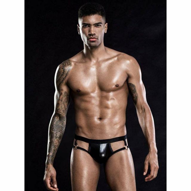 Edge Men’S Wet Look O-Ring Jock Strap Bondage & Fetish