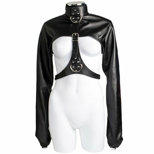 Faux Leather Cropped Straitjacket Bondage & Fetish