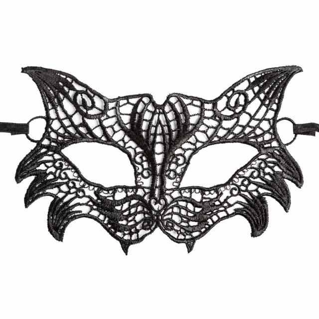 Flirt Frisky Feline Black Lace Cat Eye Mask Lingerie & Underwear