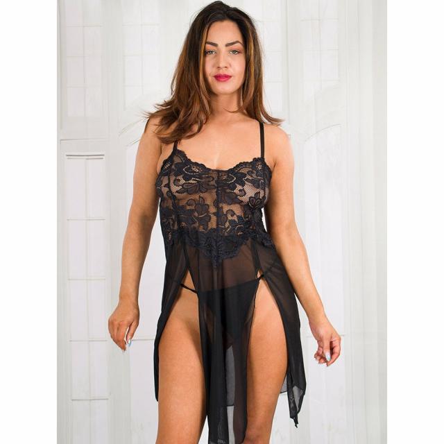 Flirt Lace Double Slit Dress Lingerie & Underwear