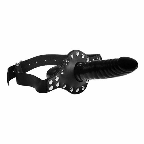 Gag Reflex Leather Double Dildo Gag – 5 Inch Ball Gags & Mouth Gags