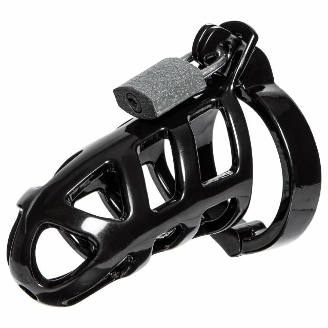 Gladiator Black Stainless Steel Chastity Cage Bondage & Fetish