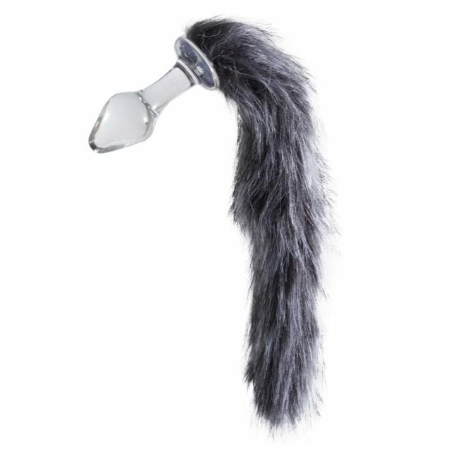 Grey Cat Glass Butt Plug Anal Toys