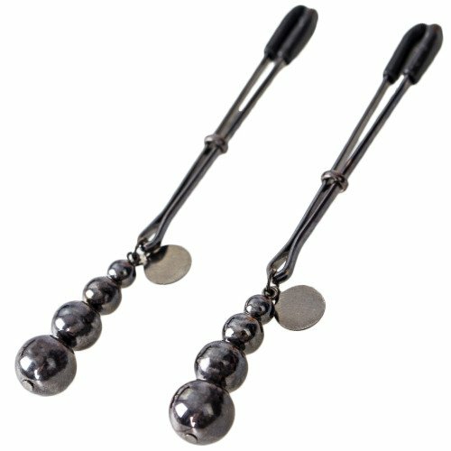 Gunmetal Beaded Tweezer Nipple Clamps Nipple Toys & Clit Toys