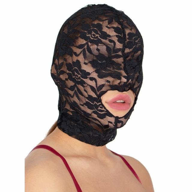 Lace Open Mouth Deprivation Hood Blindfolds, Hoods & Masks