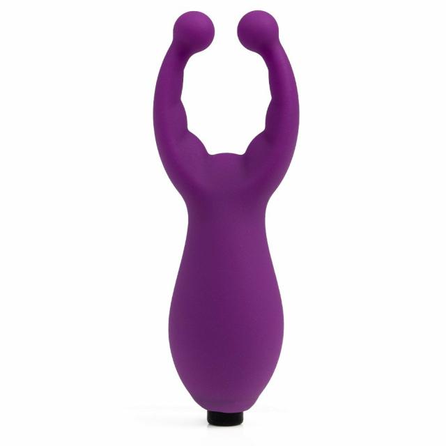 Lady Luck Purple Silicone Vibrating Nipple And Clit Stim Female Sex Aids