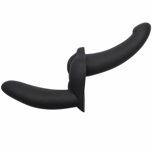 Lady Lumps Black Silicone Double Strapless Strap-On Anal Toys