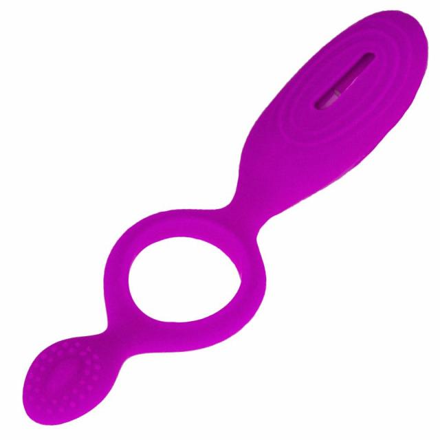 Magenta Silicone Dual Pleasure Vibrating Cock Ring Cock Rings