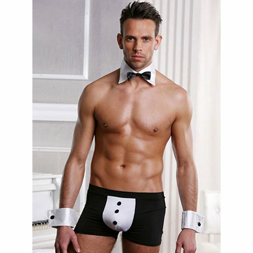 Man Bulging Butler 3 Piece Costume Lingerie & Underwear