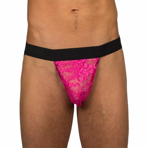 Man Cheeky Exposure Pink Lace Jock Strap Lingerie & Underwear