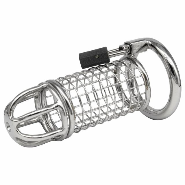 Matrix Stainless Steel Padlocked Chastity Cage Bondage & Fetish