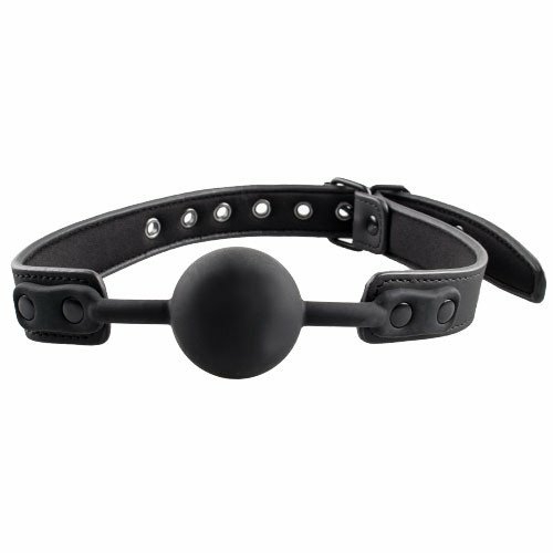 Matte Pu Black Silicone Ball Gag Ball Gags & Mouth Gags