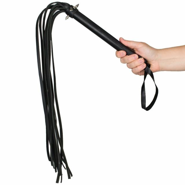 Misfit Leather Studded Flogger – 28 Inch Bondage & Fetish