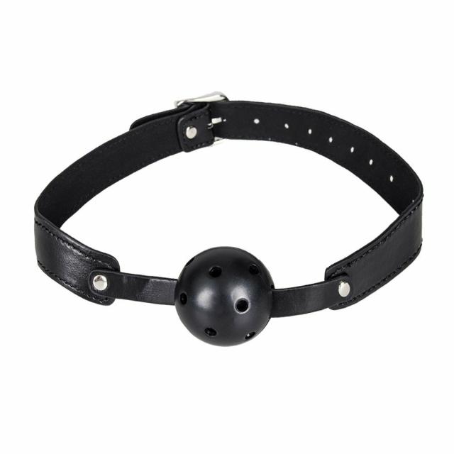 Mouth Breather Black Faux Leather Ball Gag Ball Gags & Mouth Gags