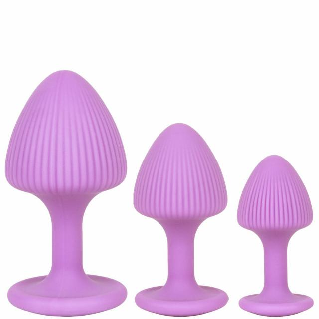 Mushroom Purple 3 Piece Butt Plug Set Anal Toys