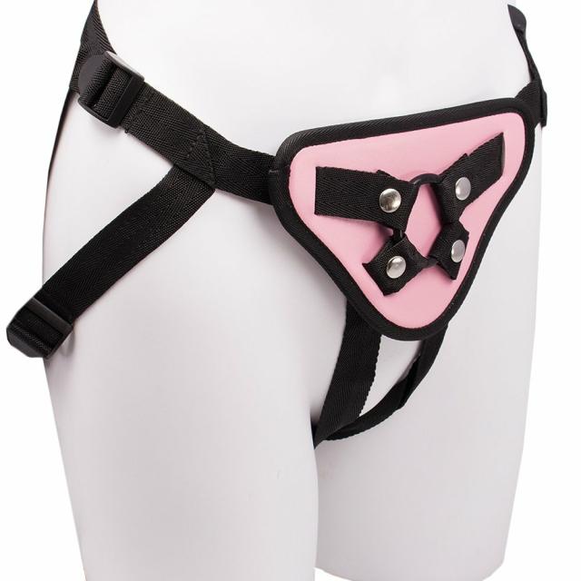 Pink Satin Strap On Harness Sex Toys