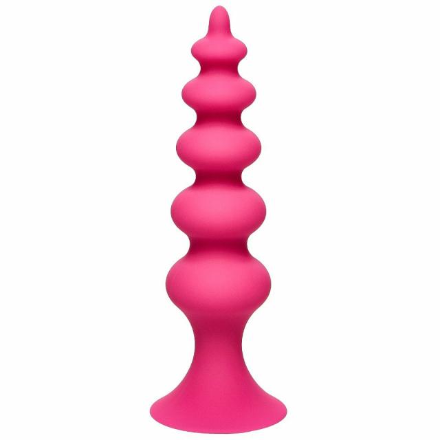 Pink Silicone Ripple Suction Butt Plug – 4.5 Inch Anal Toys