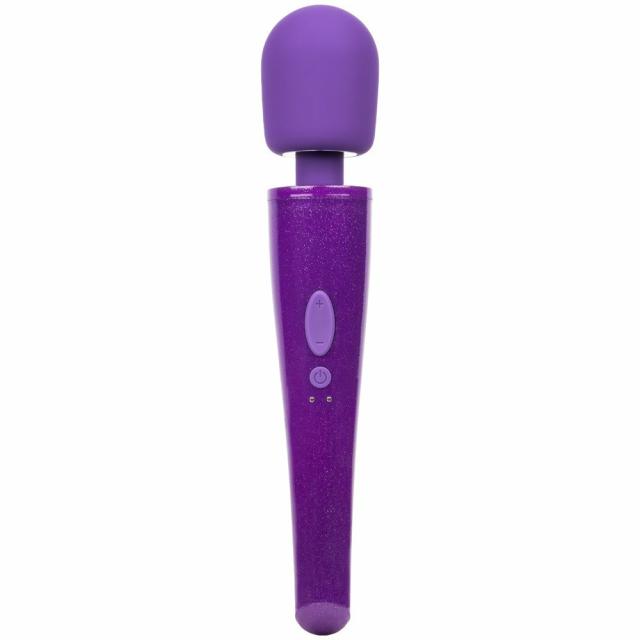 Purple Glitter 10 Function Rechargeable Wand Vibrator Massage Wand Vibrators