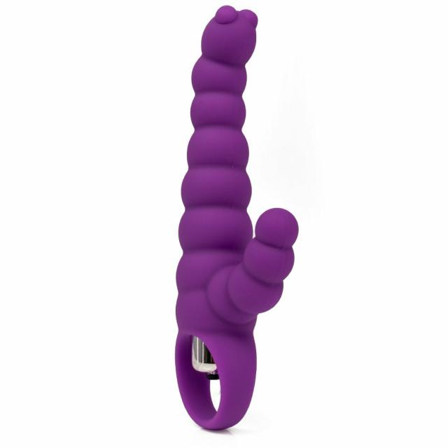 Purple Silicone 10 Function Ribbed G-Spot Rabbit Vibrator Rabbit Vibrators