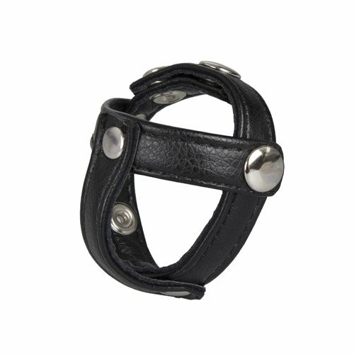 Real Leather Studded Cock Ring & Ball Separator Bondage & Fetish