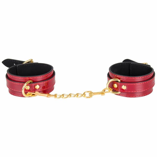 Red Delicious Patent Red Faux Leather Ankle Cuffs Bondage & Fetish