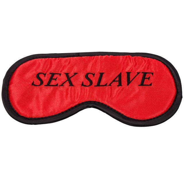 Sex Slave Red Satin Embroidered Eye Mask Adult Gifts & Games