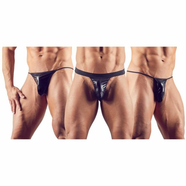 Svenjoyment Wet Look 3 Pack Jock Strap & G-Strings Bondage & Fetish