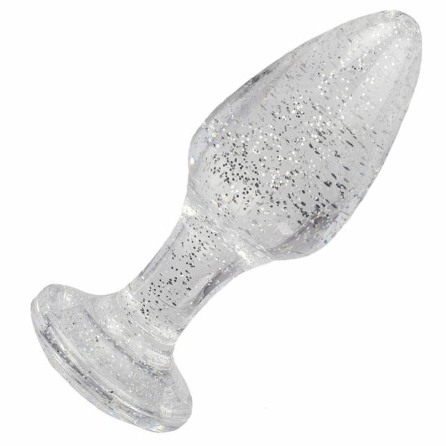 Sweet Cheeks Silver Glitter Acrylic Butt Plug – 4 Inch Butt Plugs