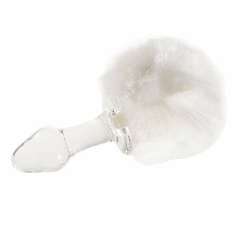 White Bunny Glass Butt Plug Anal Toys