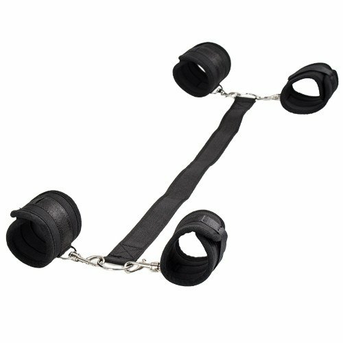 Black Soft Velcro Wrist To Ankle Restraint Bondage & Fetish