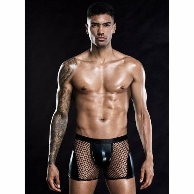 Edge Men’S Wet Look Fishnet Boxers Bondage & Fetish